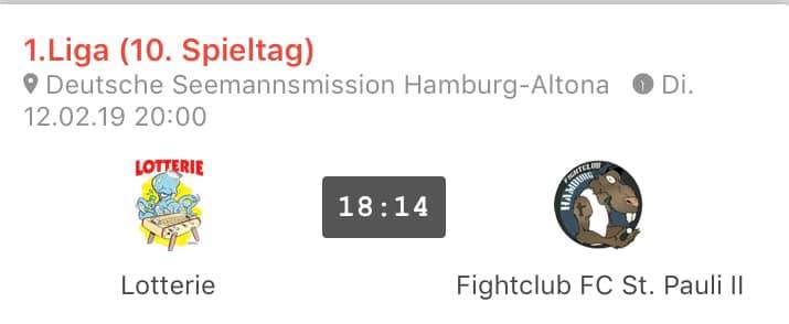 Pauli - Tischfußball mit 18:14 und grüßen ab sofort von Platz 5 in der Tabelle!