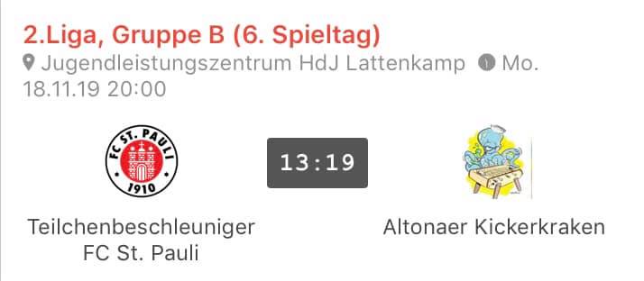 Pauli - Tischfußball bleibt unsere Zwote dem HTFC Gadgettos auf den Fersen und steht mit nur einer Niederlage